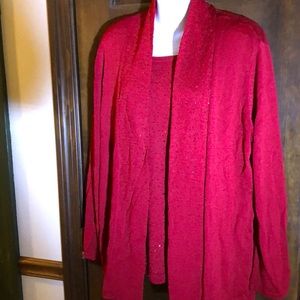 Jones New York 2 piece shell with cardigan